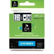 Dymo D1 45803 fehér alapon fekete eredeti feliratozó szalag (S0720830)