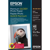Epson S042153 prémium fényes eredeti fotópapír (10x15, 40 lap, 255g)