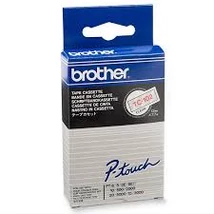 Brother TC-102 átlátszó alapon piros eredeti feliratozó szalag