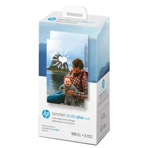 HP Sprocket Studio PLUS eredeti tintapatron + fotópapír (4x6", 108 lap, HPIS4X6C108)