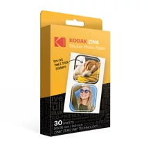 Kodak Zink eredeti előre kivágott öntapadós matrica fotópapír (2x3", 30 lap, RODZ2X330C)