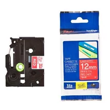 Brother TZE-435 piros alapon fehér eredeti feliratozó szalag (12mm x 8m)