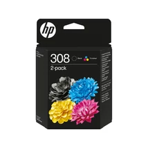 HP 6L6S6UE No.308 fekete + színes eredeti tintapatron multipack