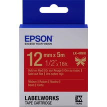 Epson LK-4RKK szatén piros alapon arany eredeti címkeszalag
