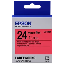 Epson LK-6RBP pasztel piros alapon fekete eredeti címkeszalag