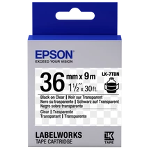 Epson LK-7TBN átlátszó alapon fekete eredeti címkeszalag