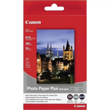 Canon SG-201S félfényes eredeti fotópapír (10x15cm, 50 lap, 260gr, 1686B015)