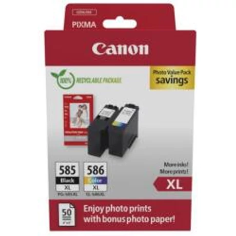 Canon PG-585XL/CL-586XL eredeti tintapatron multipack + fotópapír