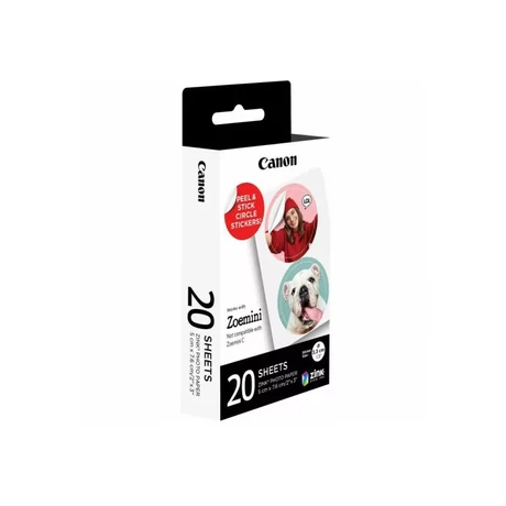Canon ZINK kör alakú öntapadós eredeti fotópapír (1.3", 20 lap)