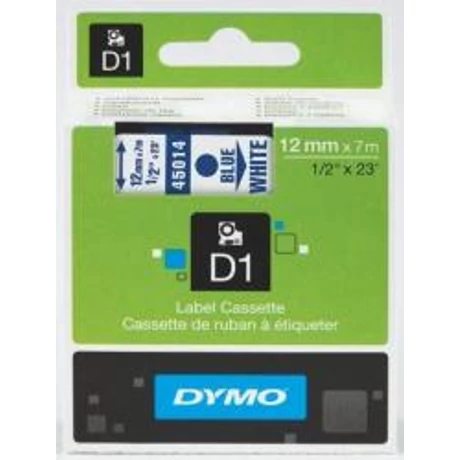 Dymo D1 45014 fehér alapon kék eredeti feliratozó szalag (S0720540)