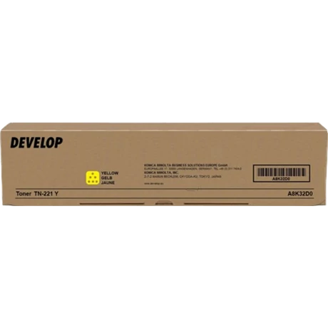 Develop ineo+ 227 [TN221Y] sárga eredeti toner (A8K32D0)