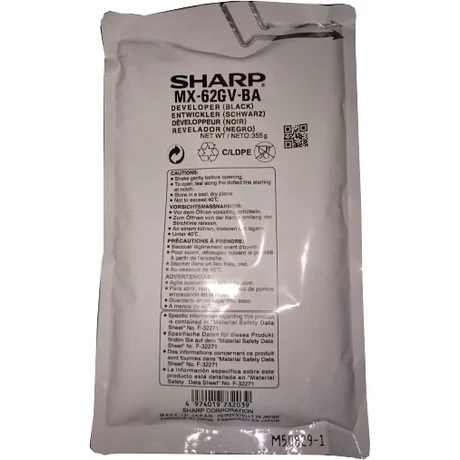 Sharp MX-62GVBA fekete eredeti developer