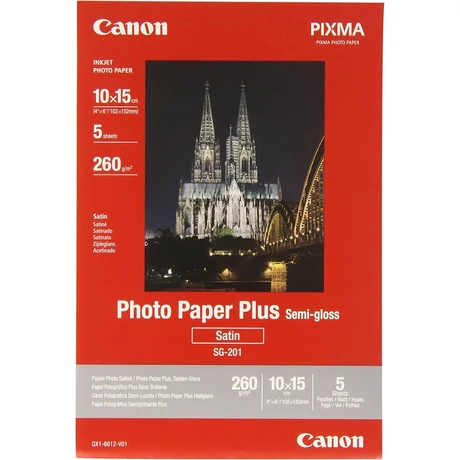 Canon SG-201 eredeti fotópapír (10x15, 5 lap, 260g, 1686B072)