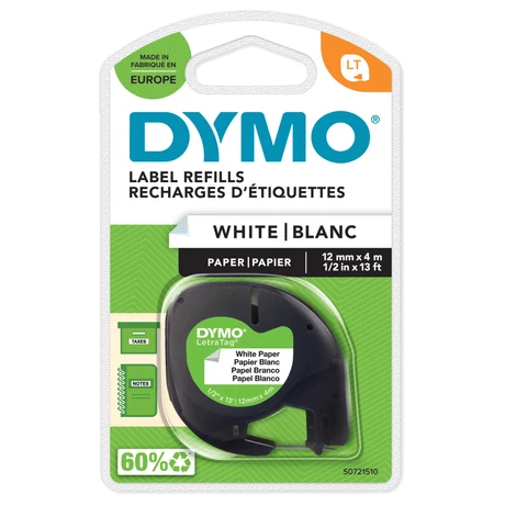 Dymo 72150 fehér alapon fekete eredeti feliratozó szalag (S0721510)