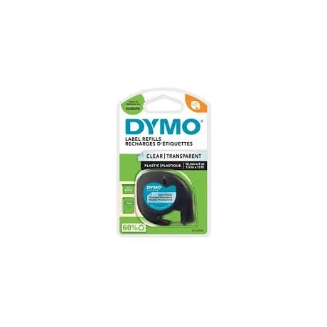 Dymo 45013 átlátszó alapon fekete eredeti feliratozó szalag (S0721530)