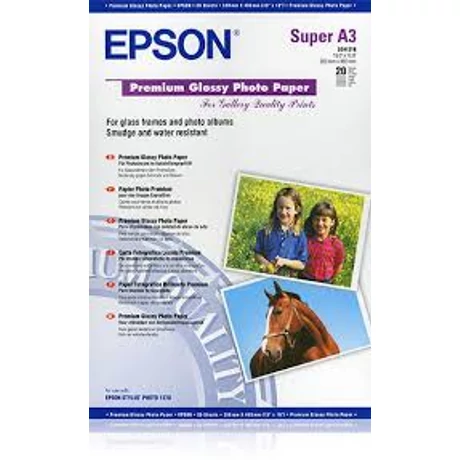 Epson S041316 prémium fényes eredeti fotópapír (A3+, 20 lap, 250g)