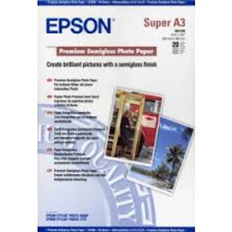 Epson S041328 prémium selyemfényű eredeti fotópapír (A3+, 20 lap, 250g)