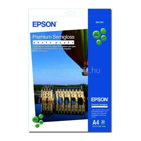 Epson S041332 prémium félfényes eredeti fotópapír (A4, 20 lap, 251g)