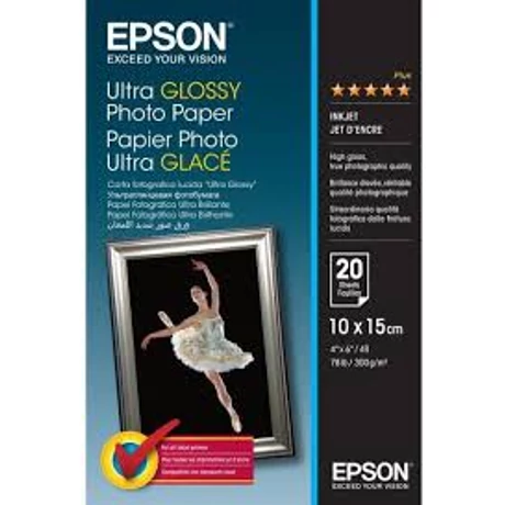 Epson S041926 ultra fényes eredeti fotópapír (10x15cm, 20 lap, 300g)
