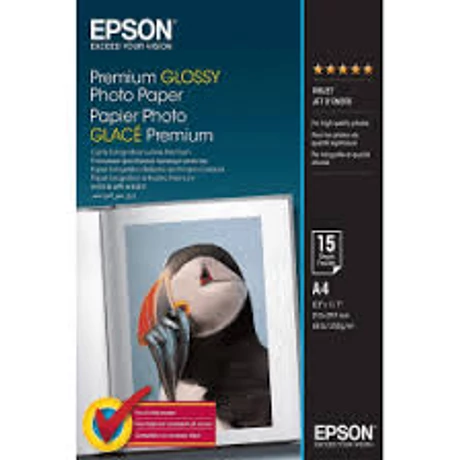 Epson S042155 prémium fényes eredeti fotópapír (A4, 15 lap, 255g)