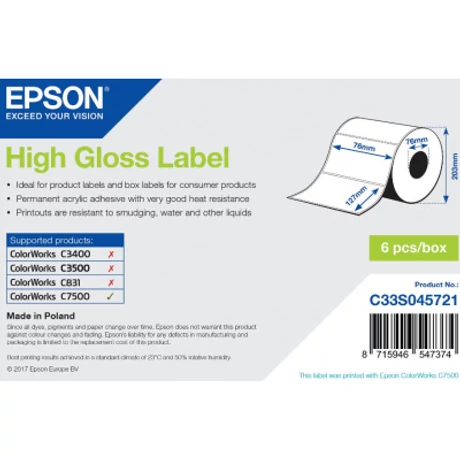 Epson S045721 eredeti címketekercs