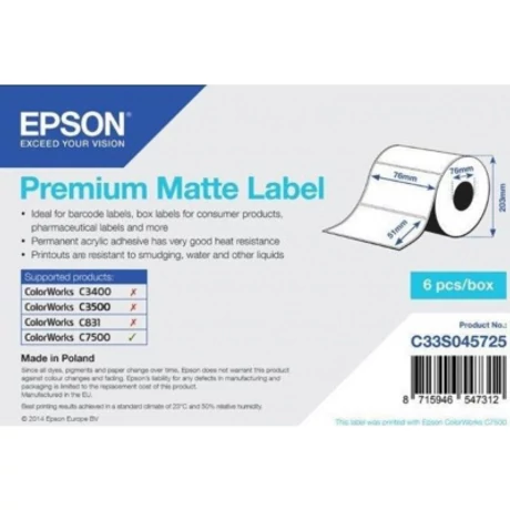 Epson S045725 eredeti címketekercs