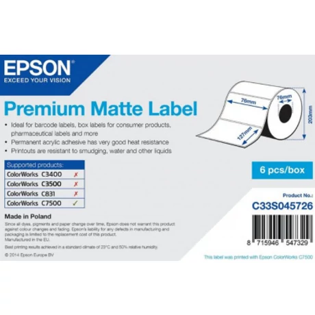 Epson S045726 eredeti címketekercs