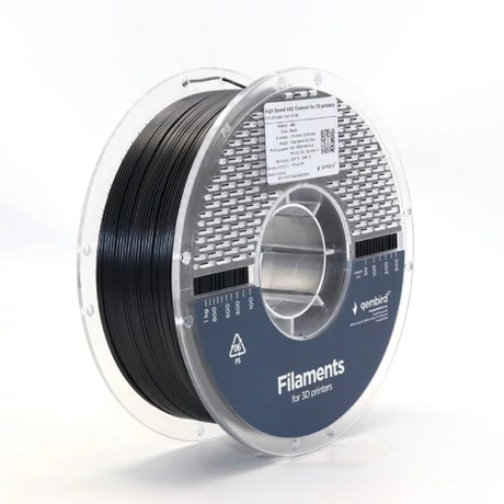 Gembird fekete eredeti nagysebességű ABS filament (1,75mm, 1 kg, 3DP-ABS1.75HY-01-BK)