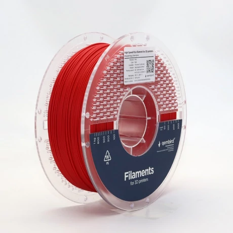 Gembird piros eredeti nagysebességű PLA filament (1,75mm, 1kg, 3DP-PLA1.75HY-01-R)