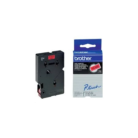 Brother TC-401 piros alapon fekete eredeti feliratozó szalag