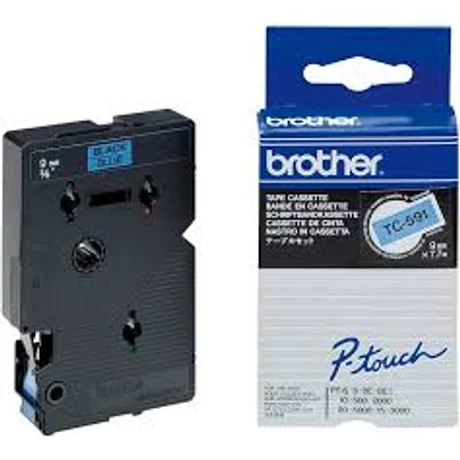 Brother TC-591 kék alapon fekete eredeti feliratozó szalag