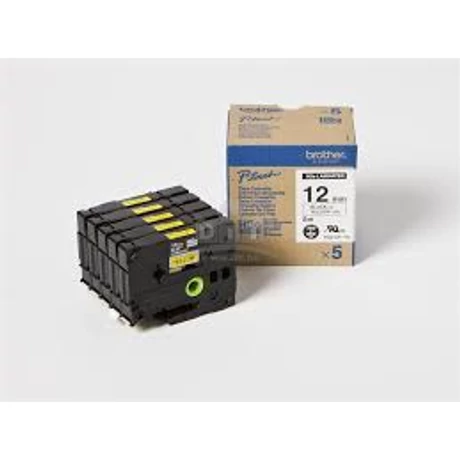 Brother HGE-631 sárga alapon fekete eredeti feliratozó szalag 5 db
