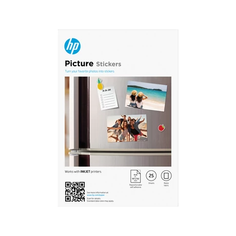 HP matt eredeti öntapadós fotópapír (10x15cm, 25 lap, AM6D9A)