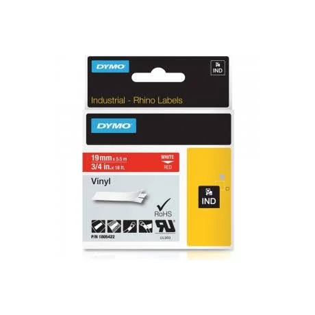 Dymo Rhino fehér alapon piros eredeti vinyl címkeszalag (1805422)