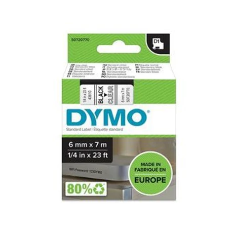 Dymo Rhino 622290 átlátszó alapon fekete eredeti feliratozó szalag