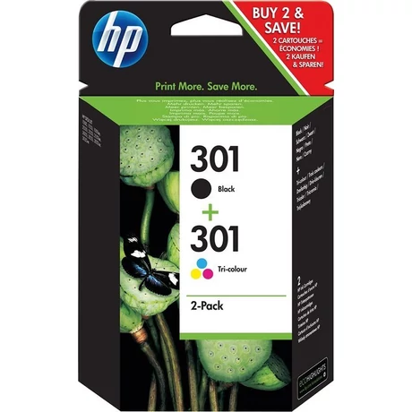 HP N9J72AE No.301 fekete+színes eredeti tintapatron multipack