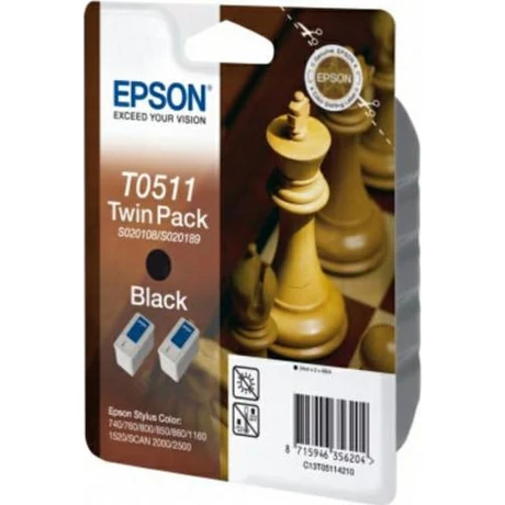 Epson T0511 fekete eredeti tintapatron duplacsomag
