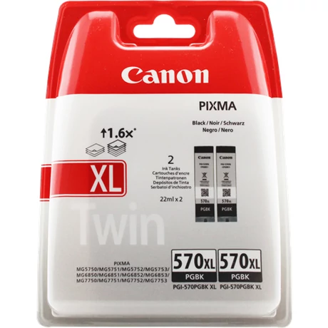 Canon PGI-570XL fekete eredeti tintapatron duplacsomag