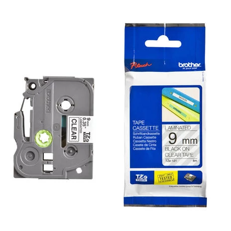 Brother TZE-121 fekete eredeti feliratozó szalag (9mm x 8m)