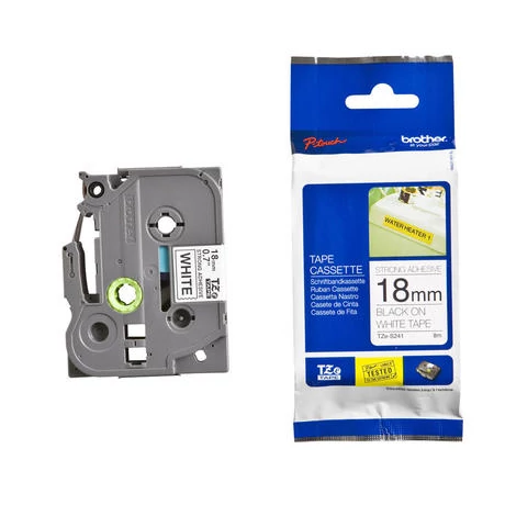 Brother TZe-S241 Strong fehér alapon fekete eredeti feliratozó szalag (18mm x 8m)