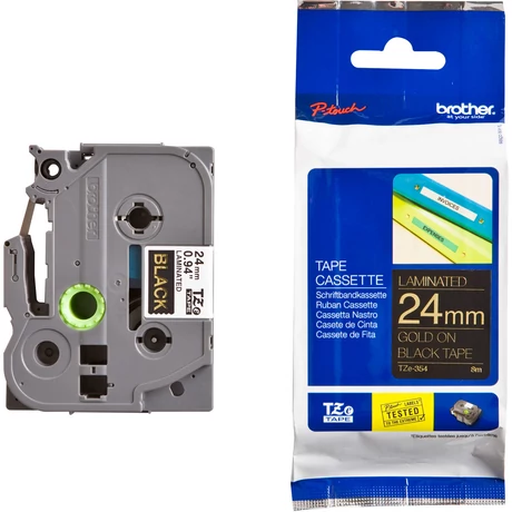 Brother TZE-354 fekete alapon arany eredeti feliratozó szalag (24mm x 8m)
