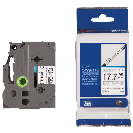 Brother HSe-241 fehér alapon fekete eredeti feliratozó szalag