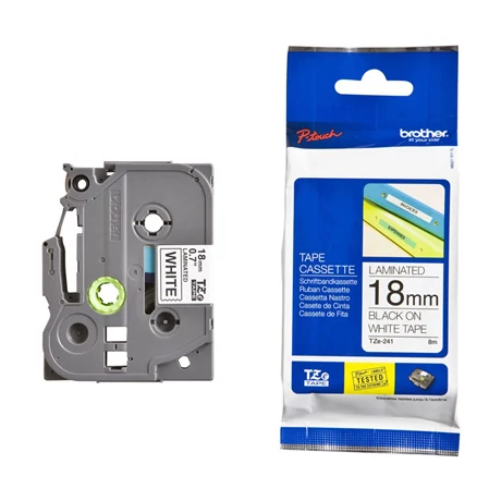 Brother TZE-N241 fehér alapon fekete eredeti feliratozó szalag (18mm x 8m)