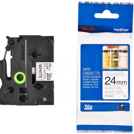 Brother TZE-N251 fehér alapon fekete eredeti feliratozó szalag (24mm x 8m)