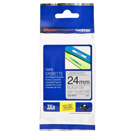 Brother TZe-M951 ezüst alapon fekete eredeti feliratozó szalag (24mm x 8m)