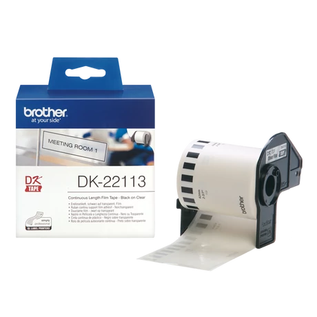 Brother DK-22113 átlátszó eredeti ötapadós szalagcímke 62mm