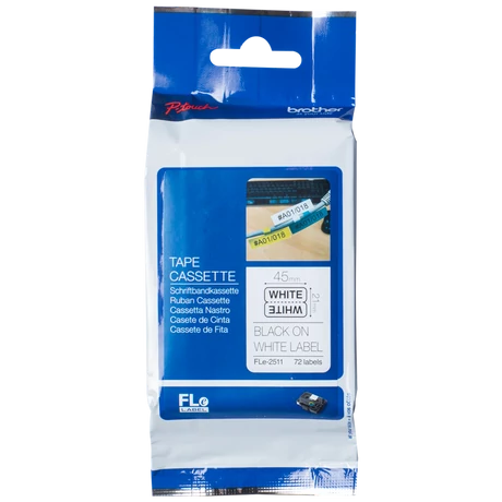 Brother FLe-2511 fehér alapon fekete eredeti feliratozó szalag