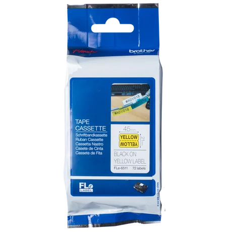 Brother FLe-6511 sárga alapon fekete eredeti feliratozó szalag