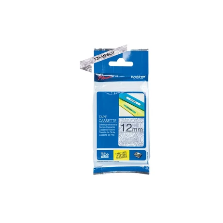 Brother TZe-MPSL31 mintás ezüst alapon fekete eredeti feliratozó szalag (12mm x 4m)