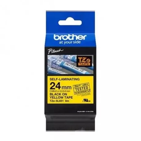 Brother TZE-SL651 sárga alapon fekete eredeti feliratozó szalag (24mm x 8m)